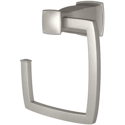 Hensley Towel Ring with Press and Mark in Brushed Nickel