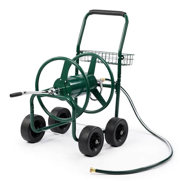 Hose Reel Cart Hold Up to 250 ft. Hose with 4 PU Wheels