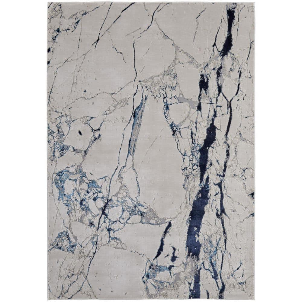 Ivory and Blue 8 ft. x 10 ft. Abstract Area Rug price history on PriceWatchPro
