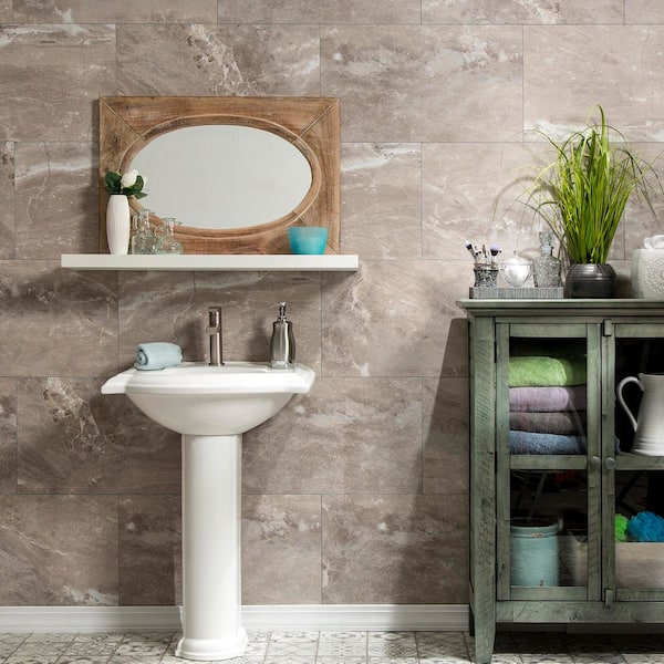 11in x 4. 5in Vinyl Wall Tile Sample in Venetian Marble
