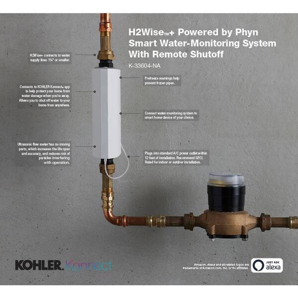 KOHLER H2Wise + Smart Home Water Monitor and Automatic Shutoff Valve