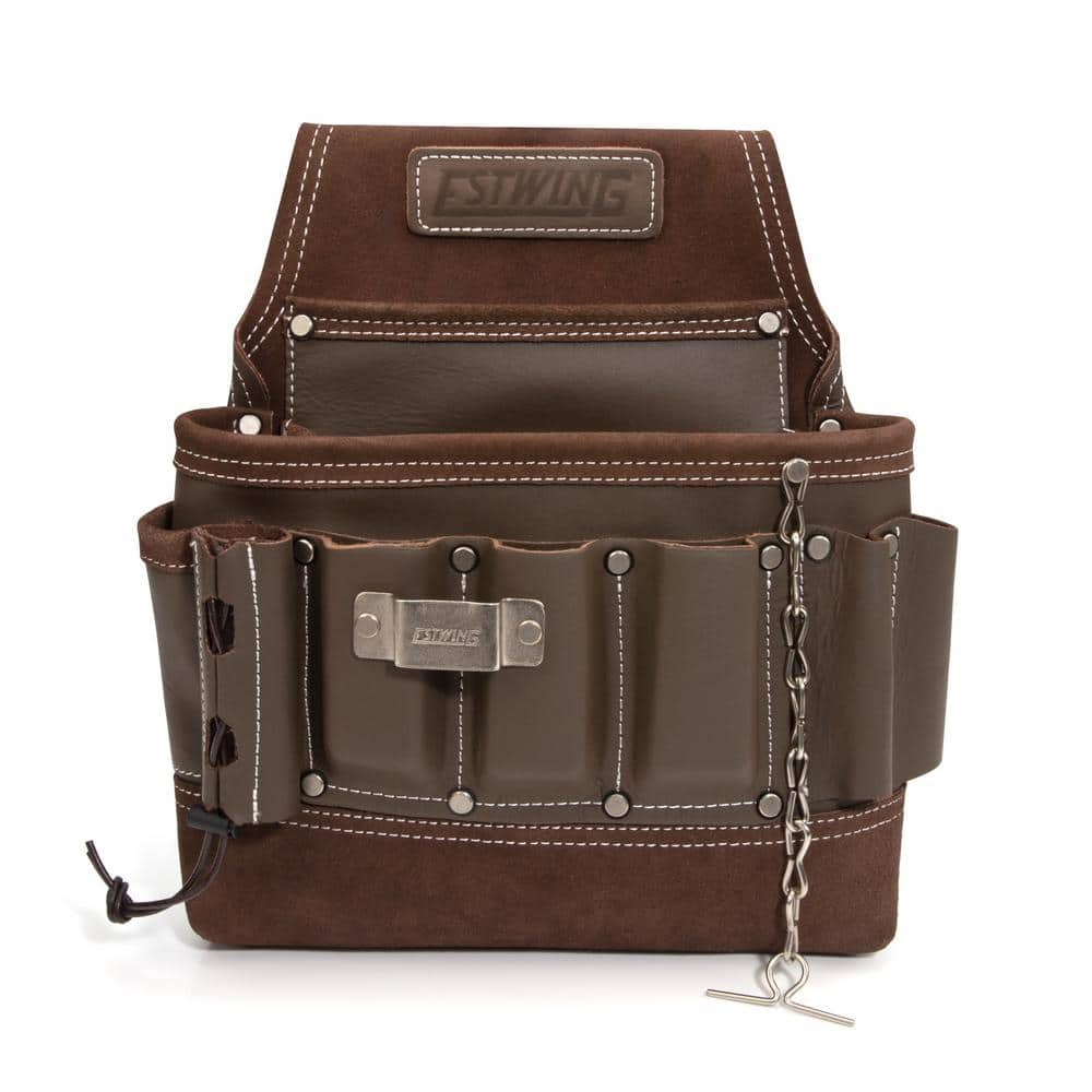 New Leather 2-pocket Electrician Tool Belt Pouch Holder Pocket Bag SMT-21 