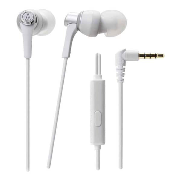 Audio-Technica SonicPro In-Ear Headphones with In-Line Microphone and Control - White