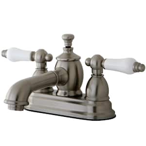 English Country 4 in. Centerset 2-Handle Bathroom Faucet in Brushed Nickel