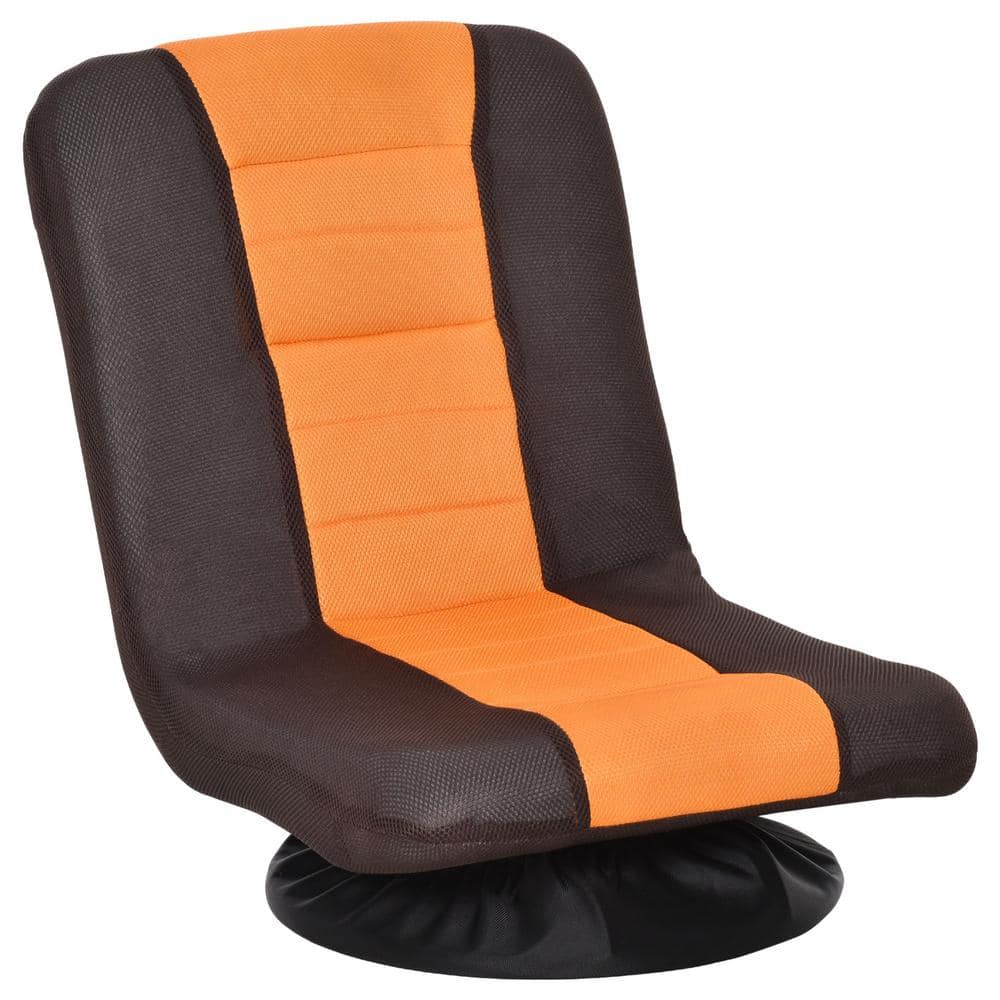 X Rocker Orange, White and Black Traditional Ergonomic Adjustable Height  Swivel Faux Leather Gaming Chair in the Office Chairs department at