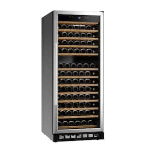 26.8 in. Single Zone 155 Bottle Beverage and Wine Cooler Built- in or Freestanding with Door Lock in Stainless Steel