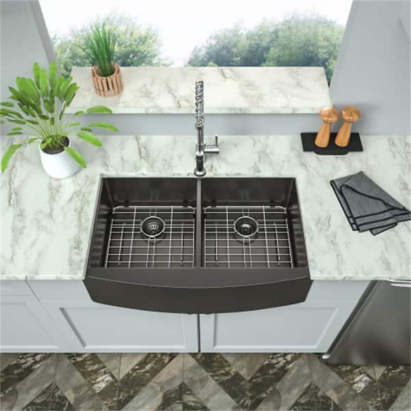 Grand Fusion Kitchen Sink Mat - Plastic - Gray, Set of 2