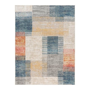 Winsor Julien Multi-Colored 5 ft. x 7 ft. Abstract Patchwork Indoor Area Rug