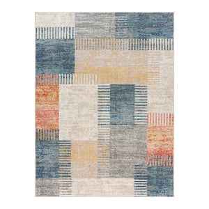 Winsor Julien Multi-Colored 6 ft. x 9 ft. Abstract Patchwork Indoor Area Rug