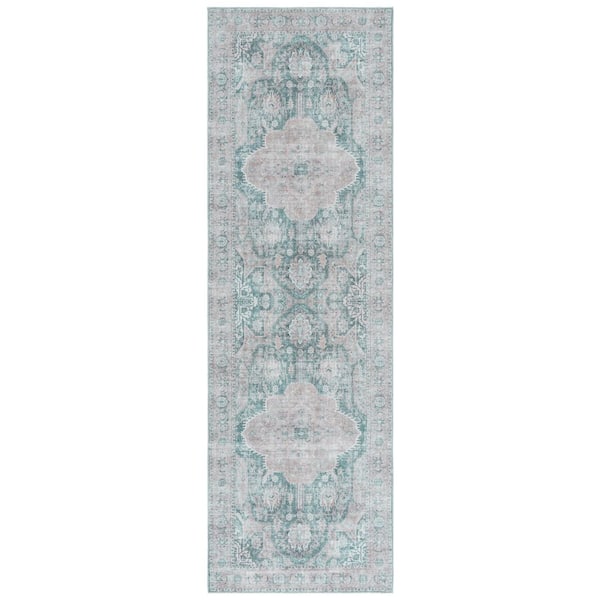 Arizona 3 ft. x 8 ft. Sage/Gray Medallion Runner Rug