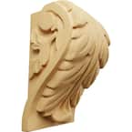 3-3/4 in. x 4-1/2 in. x 7 in. Unfinished Wood Alder Extra Large Acanthus Leaf Block Corbel