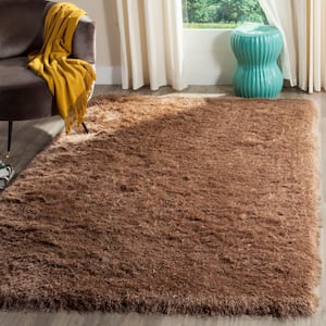 Venice Shag Taupe 4 ft. x 6 ft. Solid Area Rug