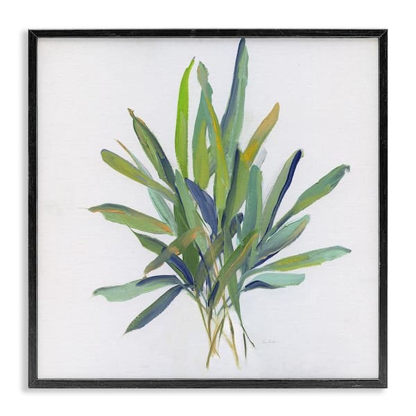 Stupell Industries Layered Leaf Sprigs by Sally Swatland Black Framed Nature Giclee Art Print 24 in. x 24 in.