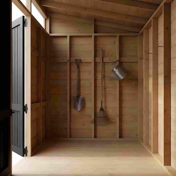 Kingdely 14.03 ft. W x 10.46 ft. D x 7.86 ft. H Natural Cedar Wood