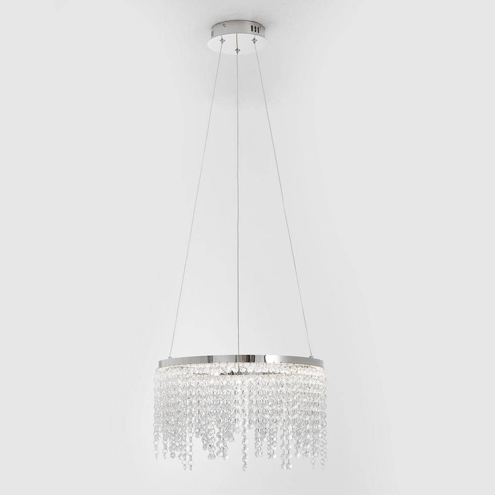 Runesay 15.76 in. 1-Light Integrated LED Chrome Luxurious Modern