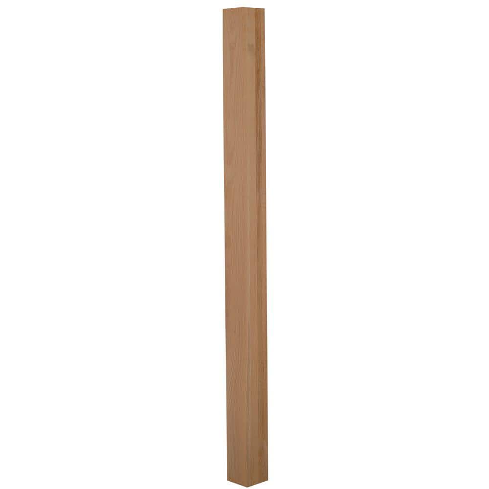 EVERMARK Stair Parts 4000 66 in. x 3 in. Unfinished Poplar Square Craftsman Solid Core Newel