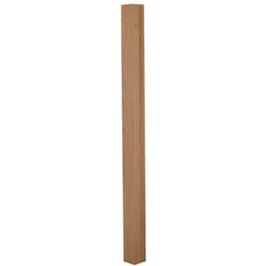 Stair Parts 4000 66 in. x 3 in. Unfinished Poplar Square Craftsman Solid Core Newel Post for Stair Remodel