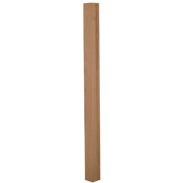 EVERMARK Stair Parts 4001 66 in. x 3-1/2 in. Unfinished Poplar Square Craftsman Landing Newel Post for Stair Remodel