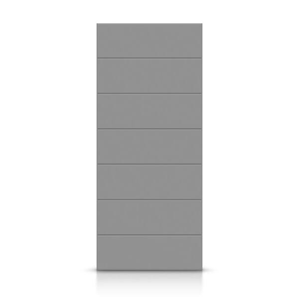 CALHOME 24 in. x 80 in. Hollow Core Light Gray Painted Composite MDF Interior Door Slab