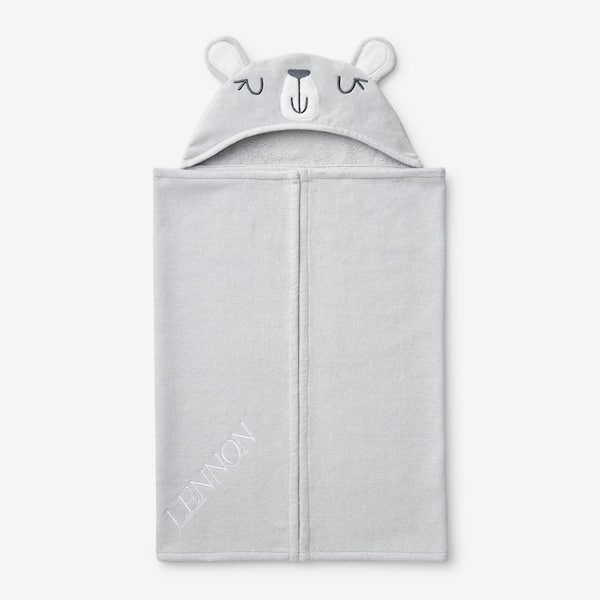 Hooded Bath Towel - Dark gray/bear - Home All