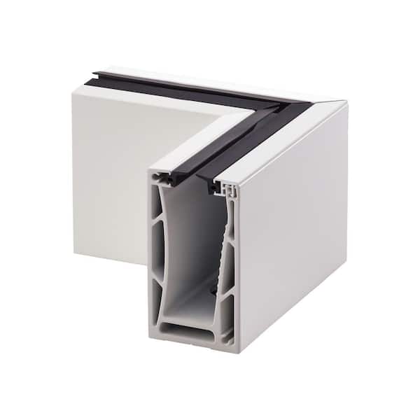 Glass Warehouse Rana White Aluminum Base Rail Exterior Corner