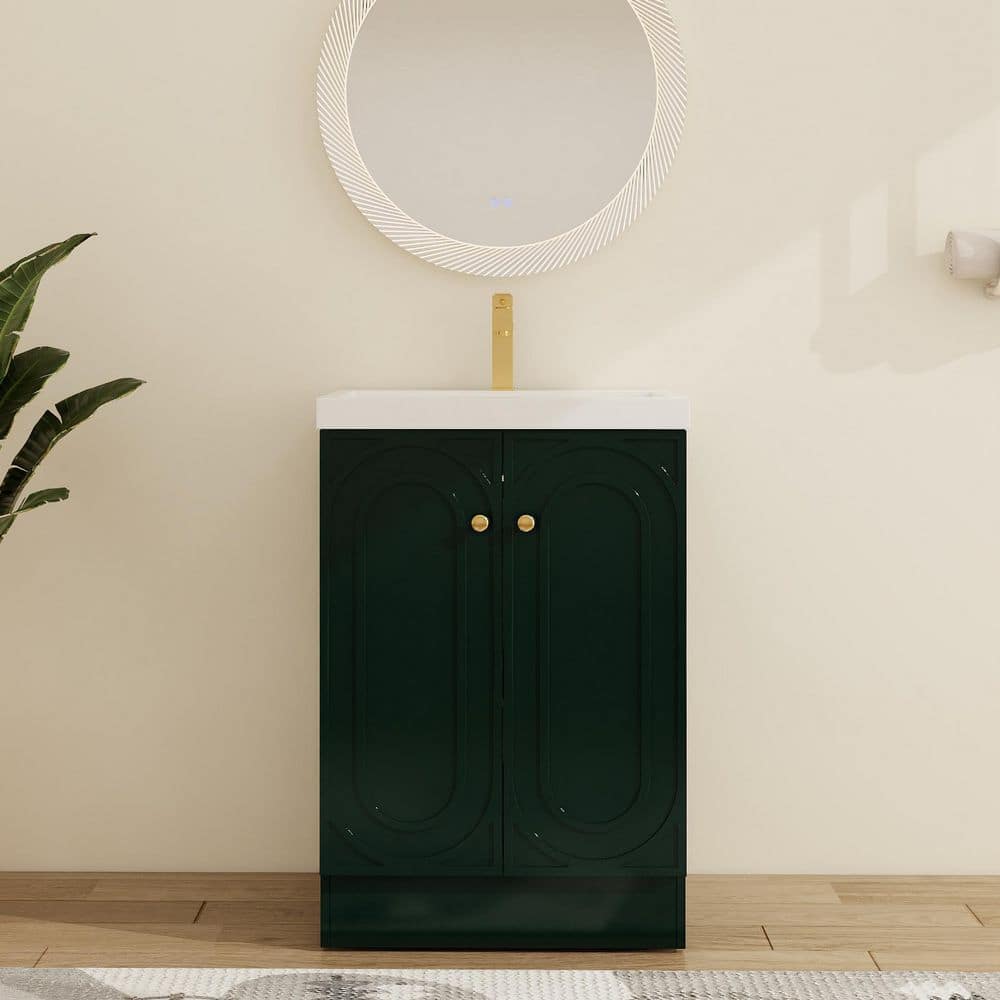23.6 in. W x 19.7 in. D x 35.4 in. H Freestanding Bath Vanity in Green with