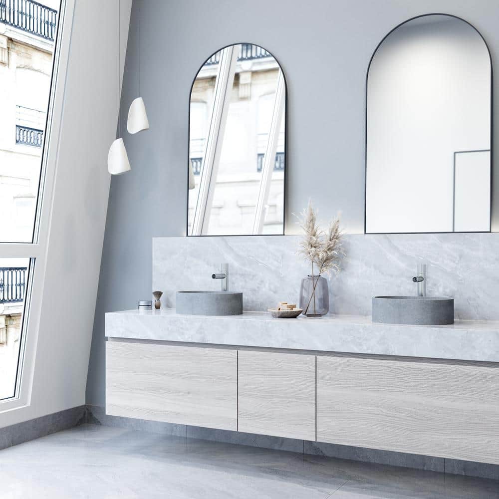 Giralda Gothic Gray Stone Oval Vessel Bathroom Sink