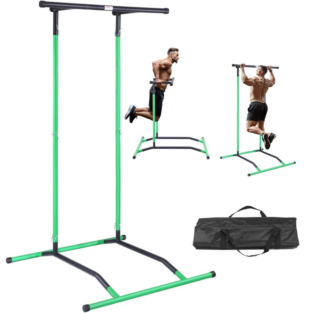 VEVOR Power Tower Dip Station 2-Level Height Adjustable Pull Up Bar Stand 220 lbs. Weight Capacity