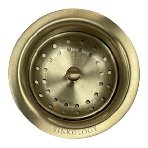SinkSense 3.5 in. Basket Strainer Drain with Post Style Basket in Satin Gold