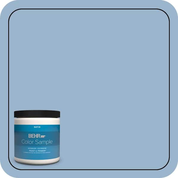 BEHR PREMIUM PLUS 8 oz. #PPU15-13 Blue Hydrangea Satin Enamel