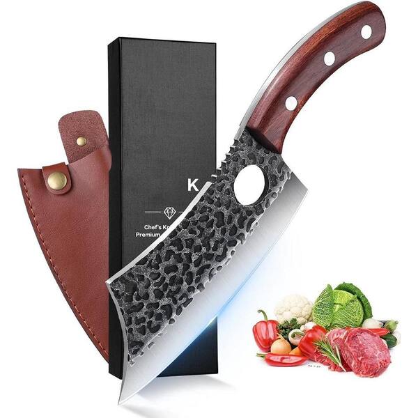 Anqtovp 6.3 in. Japanese Meat Cleaver Knife Full Tang Viking