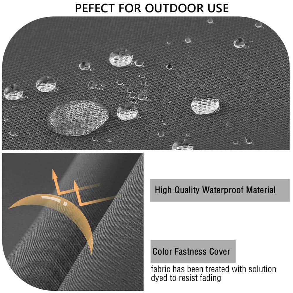 Gray Waterproof Foam Outdoor Bench Cushion with Ties