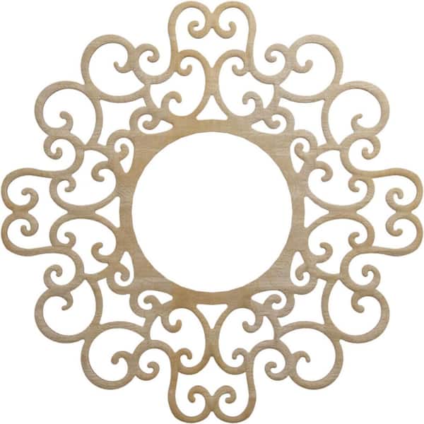 Ekena Millwork 28 in. x 10.75 in. x 0.375 in. Wood Medallion Moulding