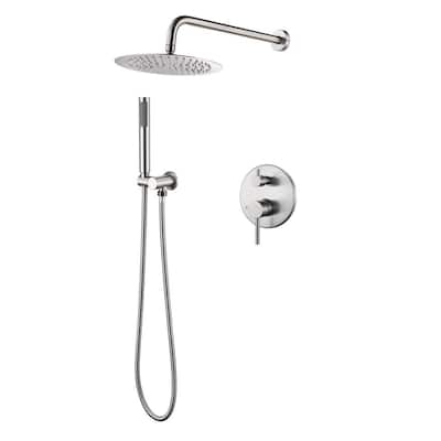 New Shower Dropper Round Brushed Nickel bathroom tap ware range 