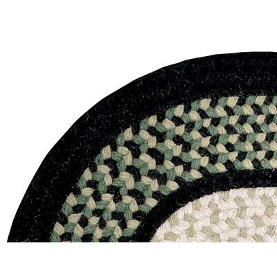 Wool Area Rugs Braided Rug Country Cottage Farmhouse Decor Rug in Hunter Green