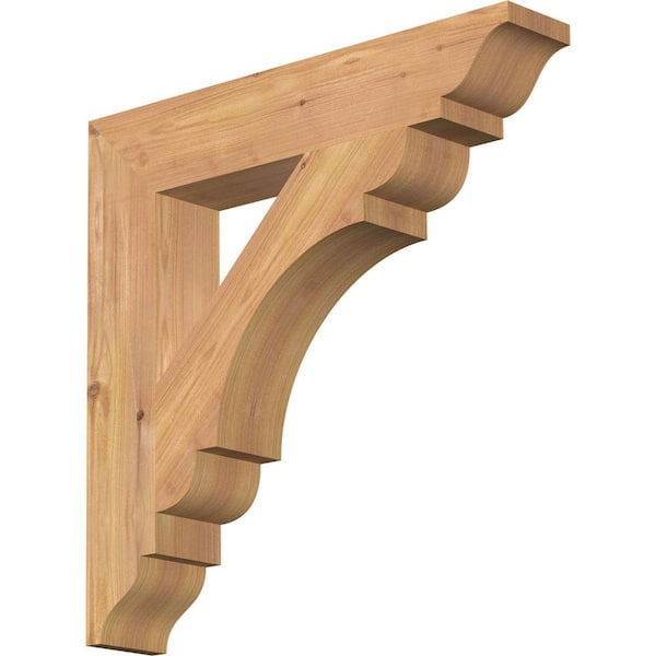 Ekena Millwork 3.5 in. x 20 in. x 20 in. Western Red Cedar Olympic Traditional Smooth Bracket