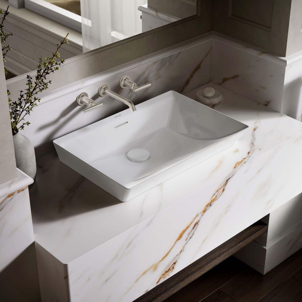 Brazn 23 in. x 16 in. Vessel Bathroom Sink in White Vitreous China price history on PriceWatchPro