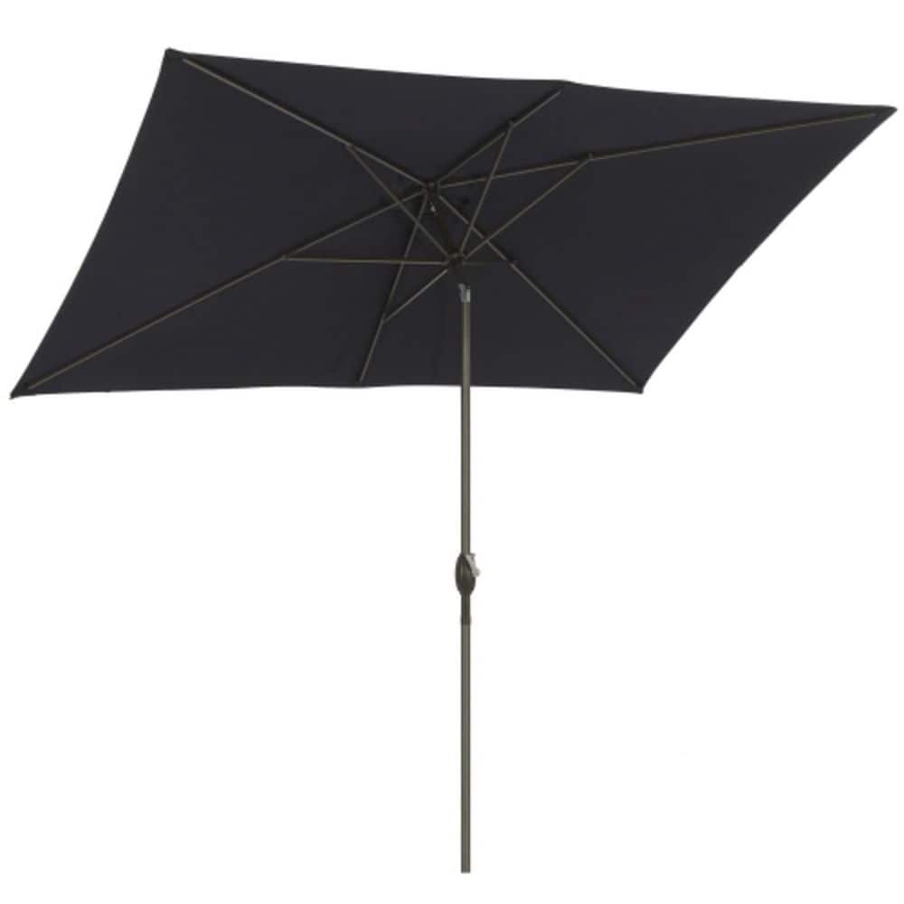 6.5 ft. x 10 ft. Steel Market Tilt Patio Umbrella with Crank Lift in Black Durable Construction price history on PriceWatchPro