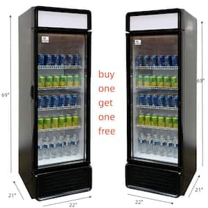 22 in. W 9 cu. ft. Glass Door Commercial Refrigerator Merchandiser Display in Black buy 1 Get 1-Free