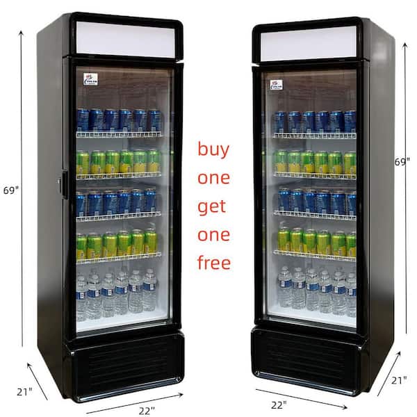 Cooler Depot 22 in. W 9 cu. ft. Glass Door Commercial Refrigerator Merchandiser Display in Black buy 1 Get 1-Free