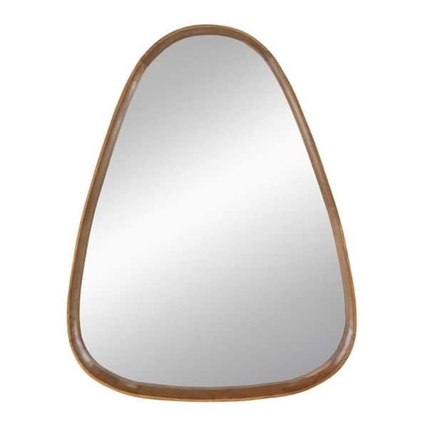 28.1 in. W x 36.8 in. H Wood Brown Vanity Mirror