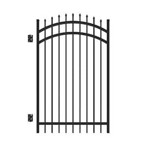 Cascade 6 ft. x 4 ft. Black Aluminum Heavy-Duty Arched Fence Gate