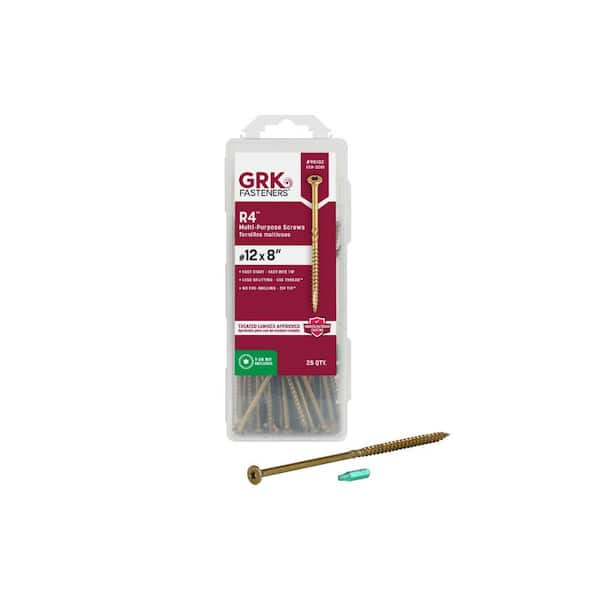 #12 x 8 in. Star Drive Torx Bugle Head R4 Multi-Purpose Wood Screw (25-Packs)