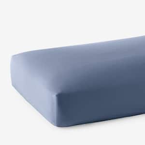 Company Cotton Wrinkle-Free Sateen Infinity Blue Sateen King Fitted Sheet