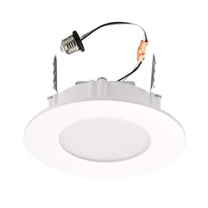 Ultra Slim Integrated LED 4 in Round Adj Color Temp Canless Recessed Light for Kitchen Bath Living rooms, White