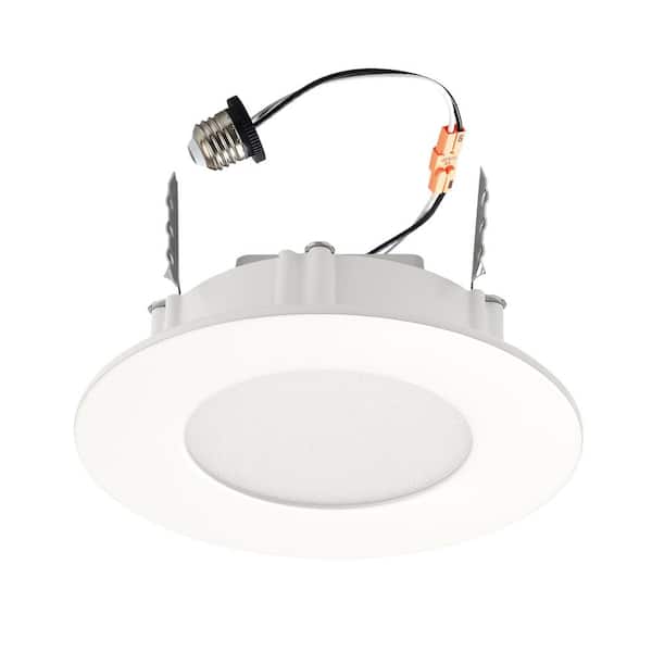 Commercial Electric 4 in. Selectable CCT Integrated LED Retrofit Ultra-Slim White Recessed Light Trim