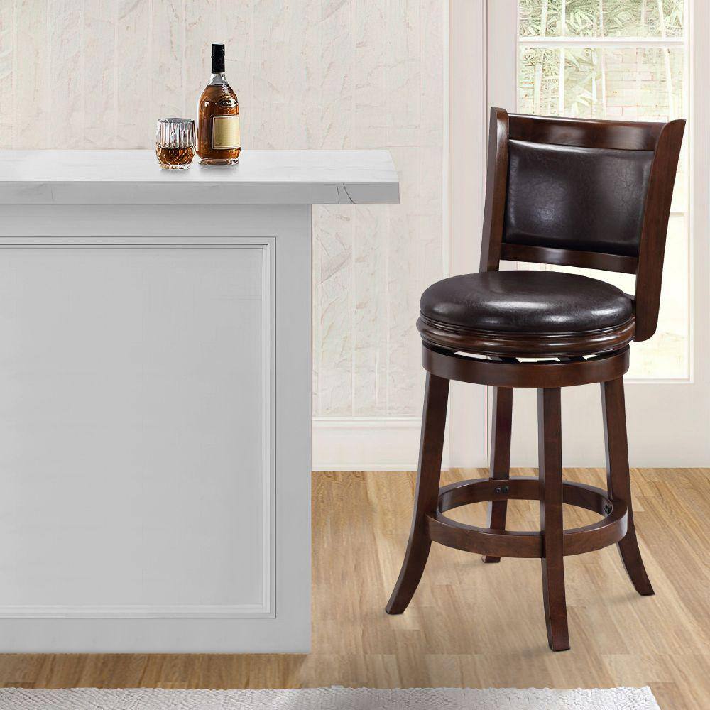 Cappuccino Brown Faux Leather Adjustable Swivel Counter Stool