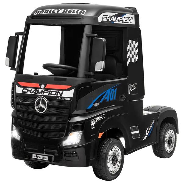 Costway 9.6 in. 3-Years to 8-Years Car Mercedes Benz Actros Electric Kids Ride on Truck