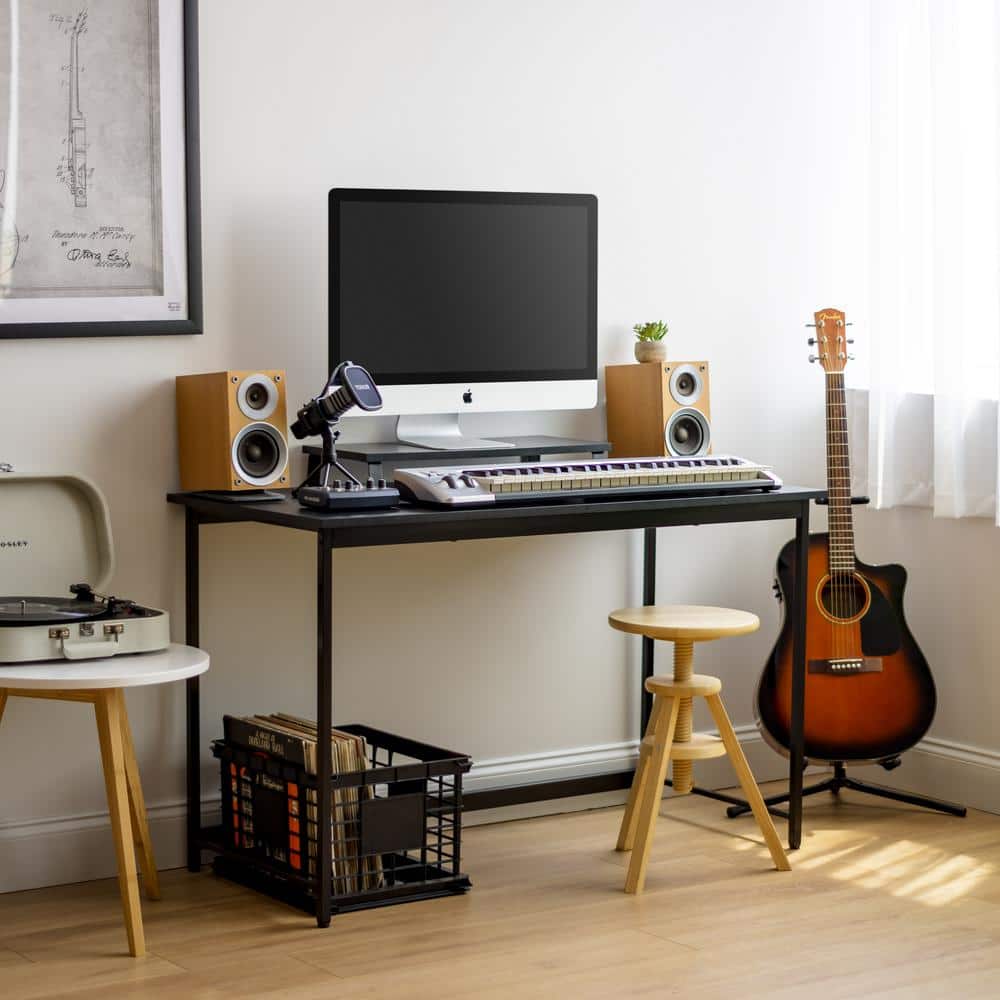 IRIS USA 47" Black Metal Frame MDF Home Office Desk
