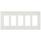 Claro 5 Gang Wall Plate for Decorator/Rocker Switches, Satin, Lunar Gray (1-Pack)